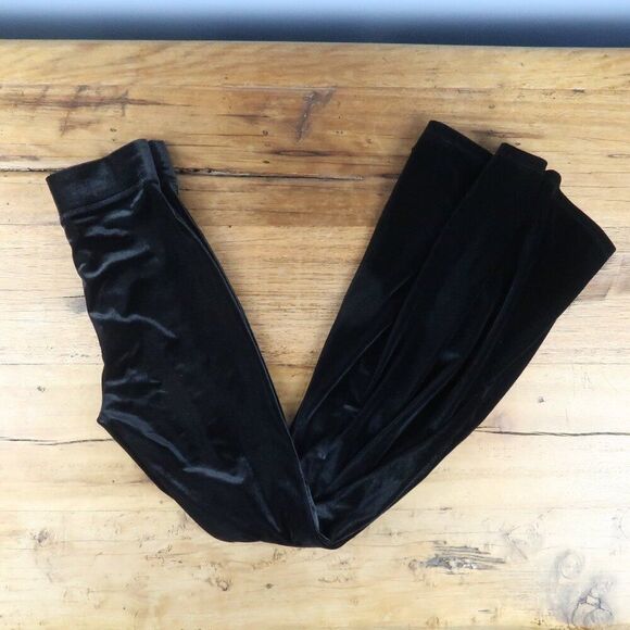 FOREVER 21 BLACK VELVET EXTRA FLARE PULL ON DISCO PANTS SIZE XS - Picture 1 of 7